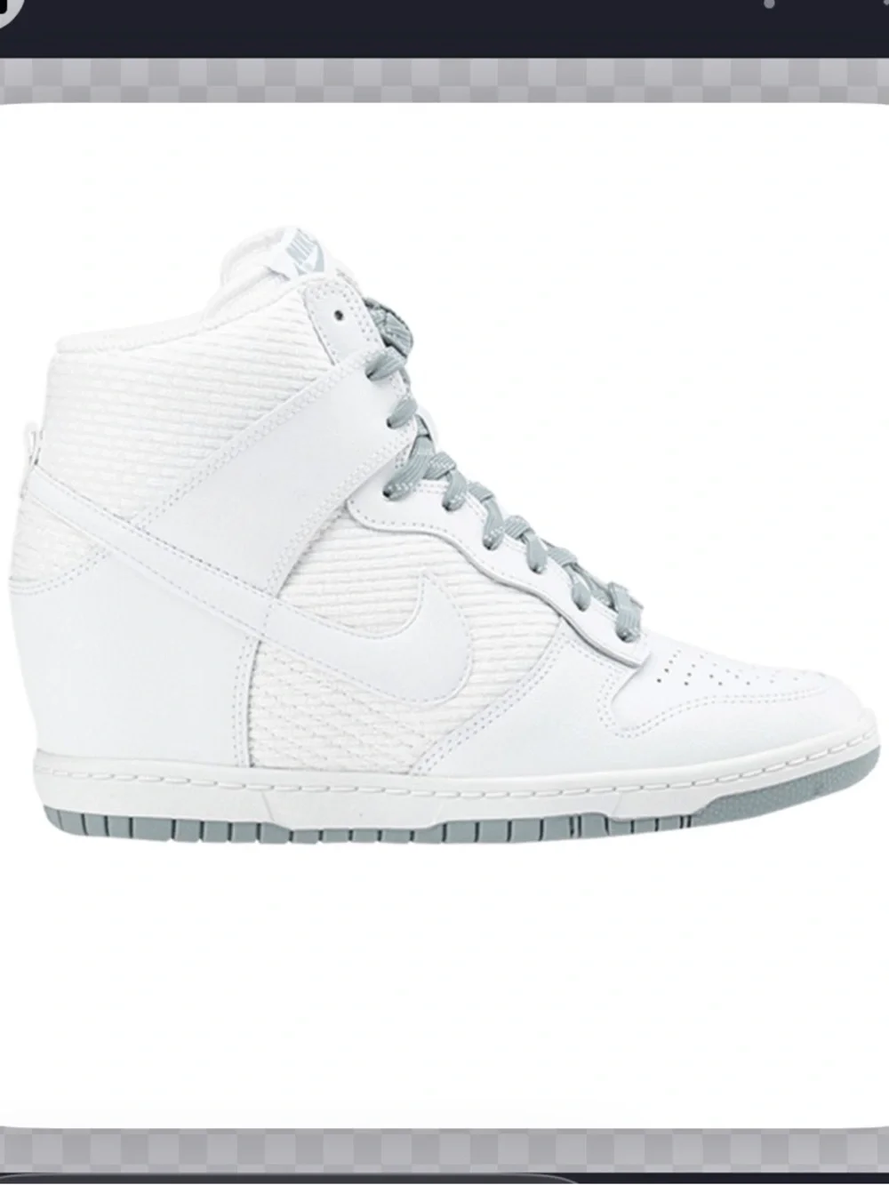 Nike Women's White Sky Hi High-Top Wedge Sneaker Mesh Green